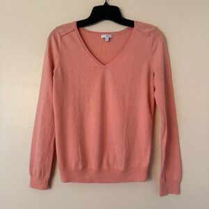 GAP Women's V-Neck Sweater in Light Coral